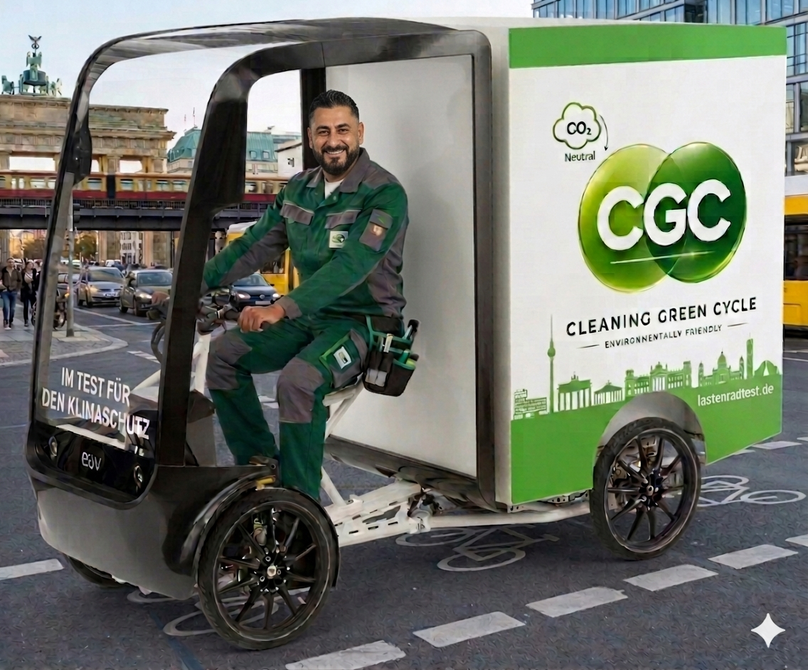 Suat Bilirer mit dem Lastenrad in Berlin